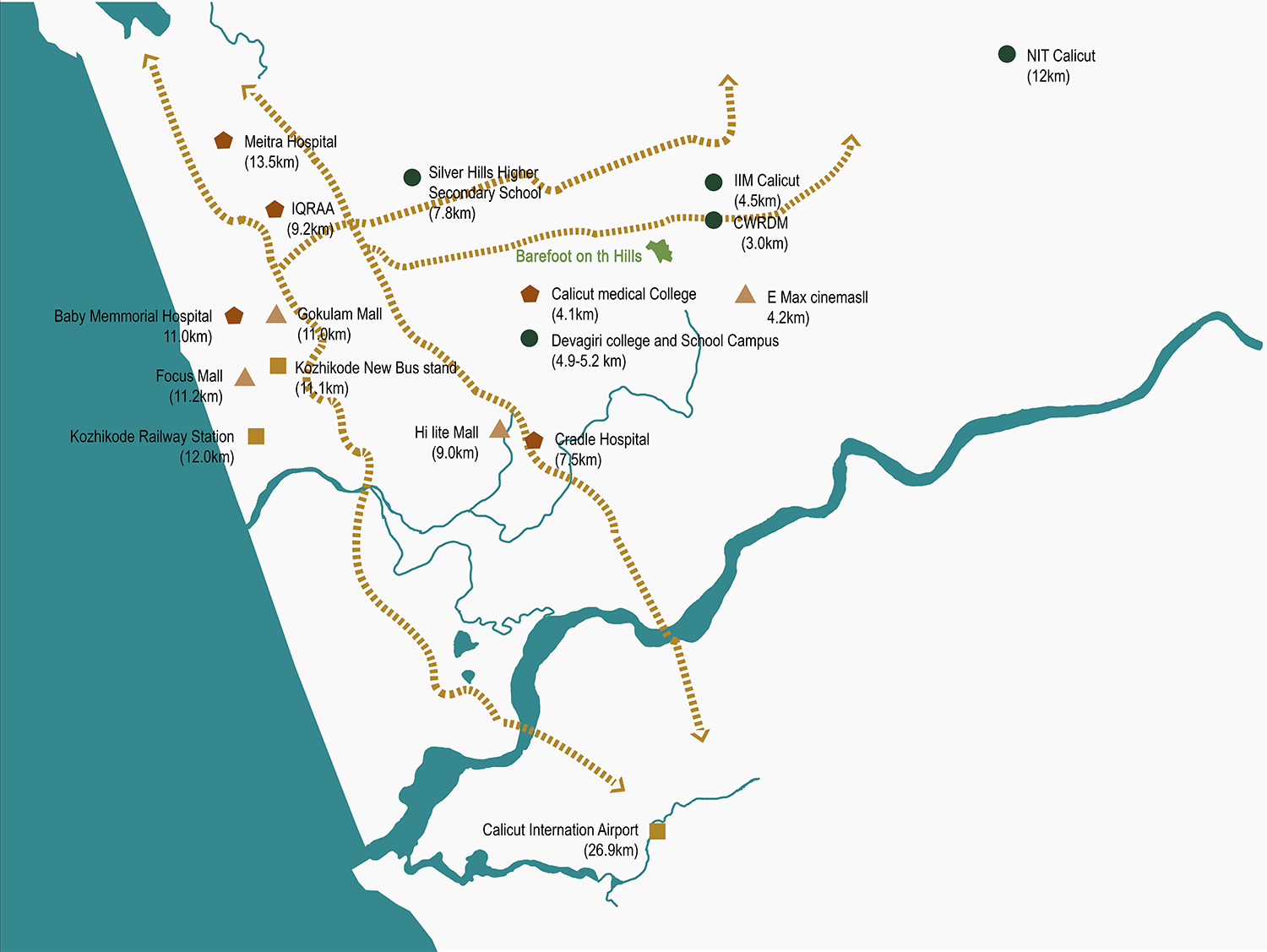 Barefoot on the Hills location map